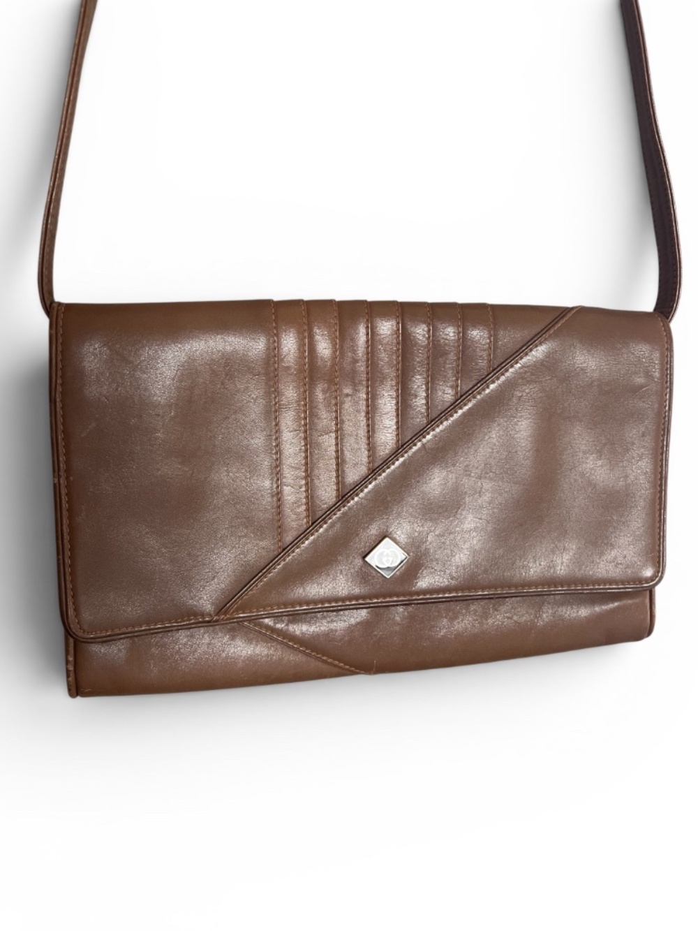 Vintage Gucci “Betty” Brown Leather Crossbody Bag or Envelope Clutch